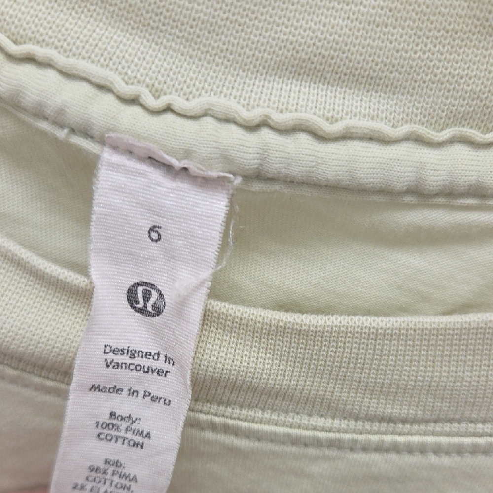 Lululemon Athletica White Tee with Green Logo - Picture 3 of 5